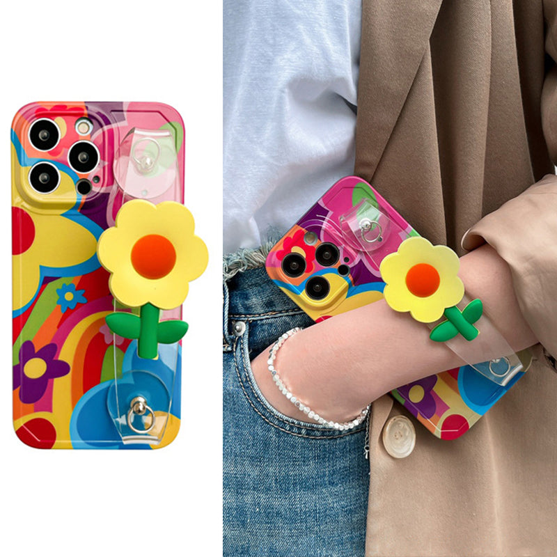 For iPhone 13 Pro Max TPU Phone Cover Flower Decor Transparent Wristband Pattern Printing Phone Case For iPhone 13 Pro Max TPU Phone Cover Flower Decor Transparent Wristband Pattern Printing Phone Case
